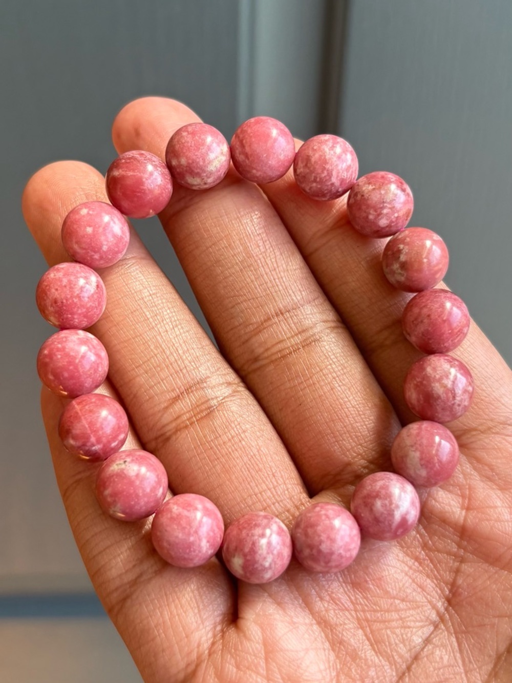 HQ Pink Thulite Crystal Bracelet 11mm